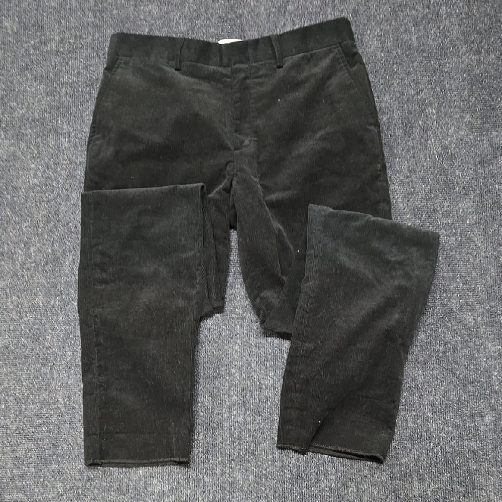 Taylor Stitch Black Corduroy Pants with Straight Fit